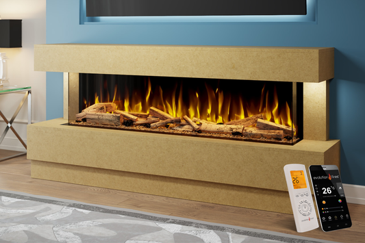 Evolution Fires Raphael Electric Fireplace Suite Ready to Paint