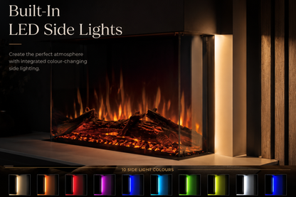 Evolution Fires - Vegas 72 - Wall-Mounted Electric Fireplace Grey Textured