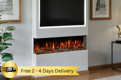 Evolution Fires Spectrum Slimline Series Panoramic HD+ 44 Inch 3-Sided Electric Fireplace