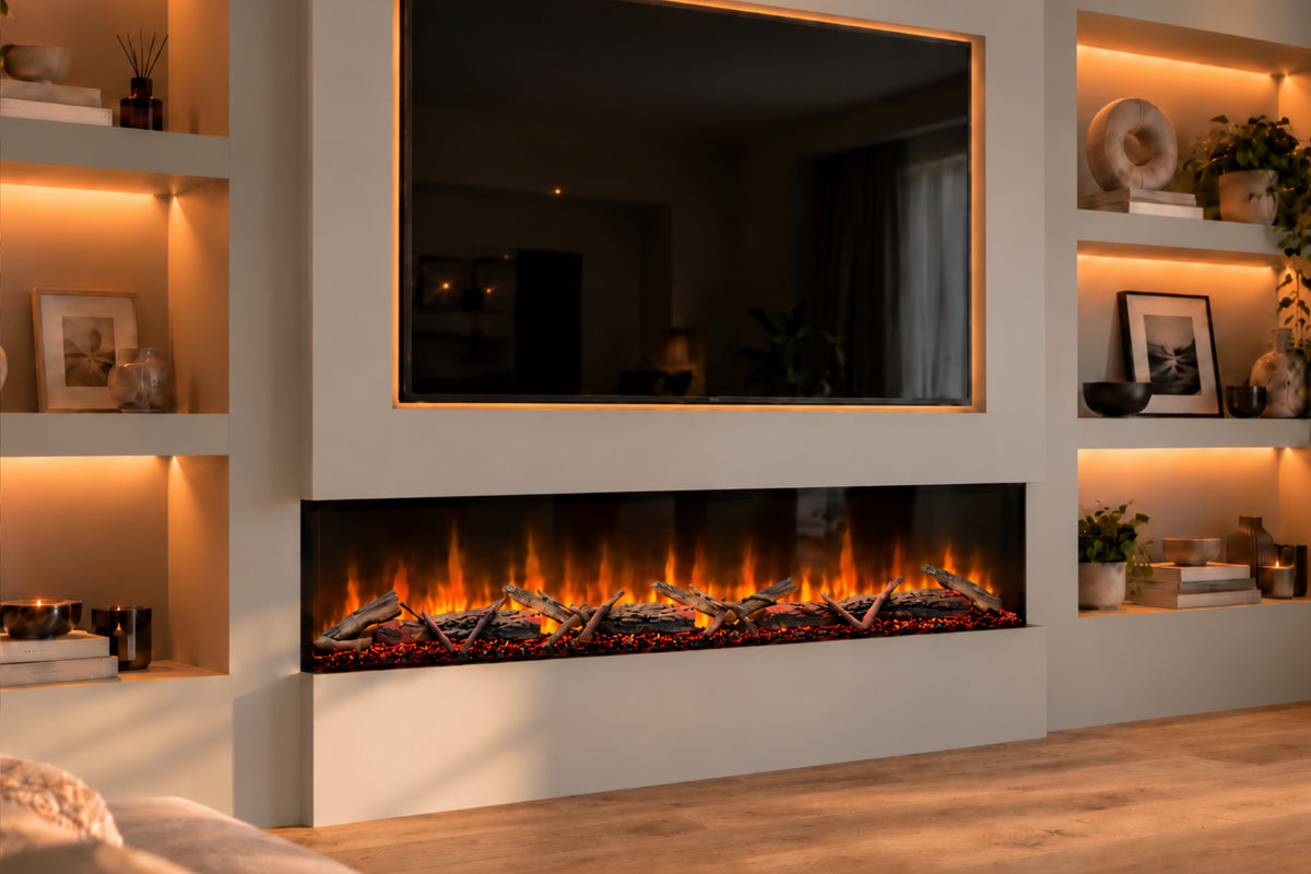 Evolution Fires Spectrum Slimline Series 72 Inch Media Wall Electric Fire