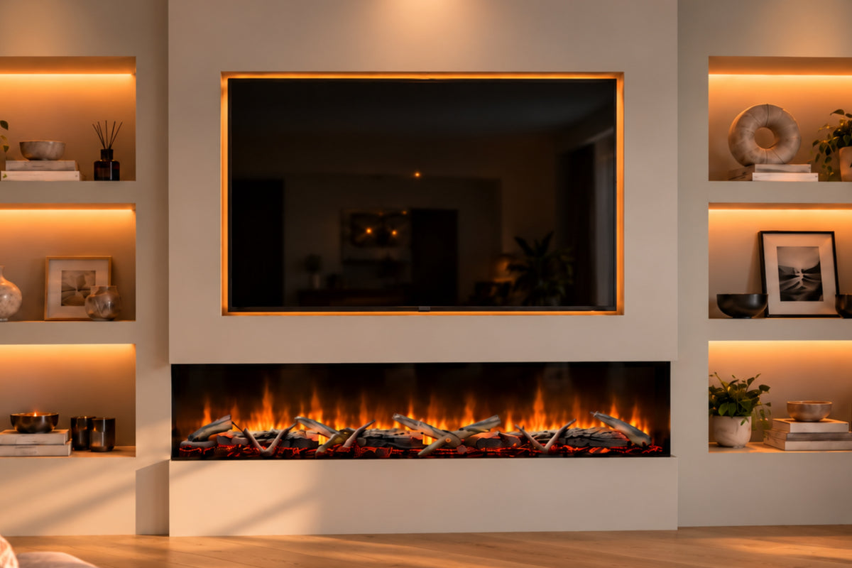 Evolution Fires Spectrum Slimline Series 72 Inch Media Wall Electric Fire