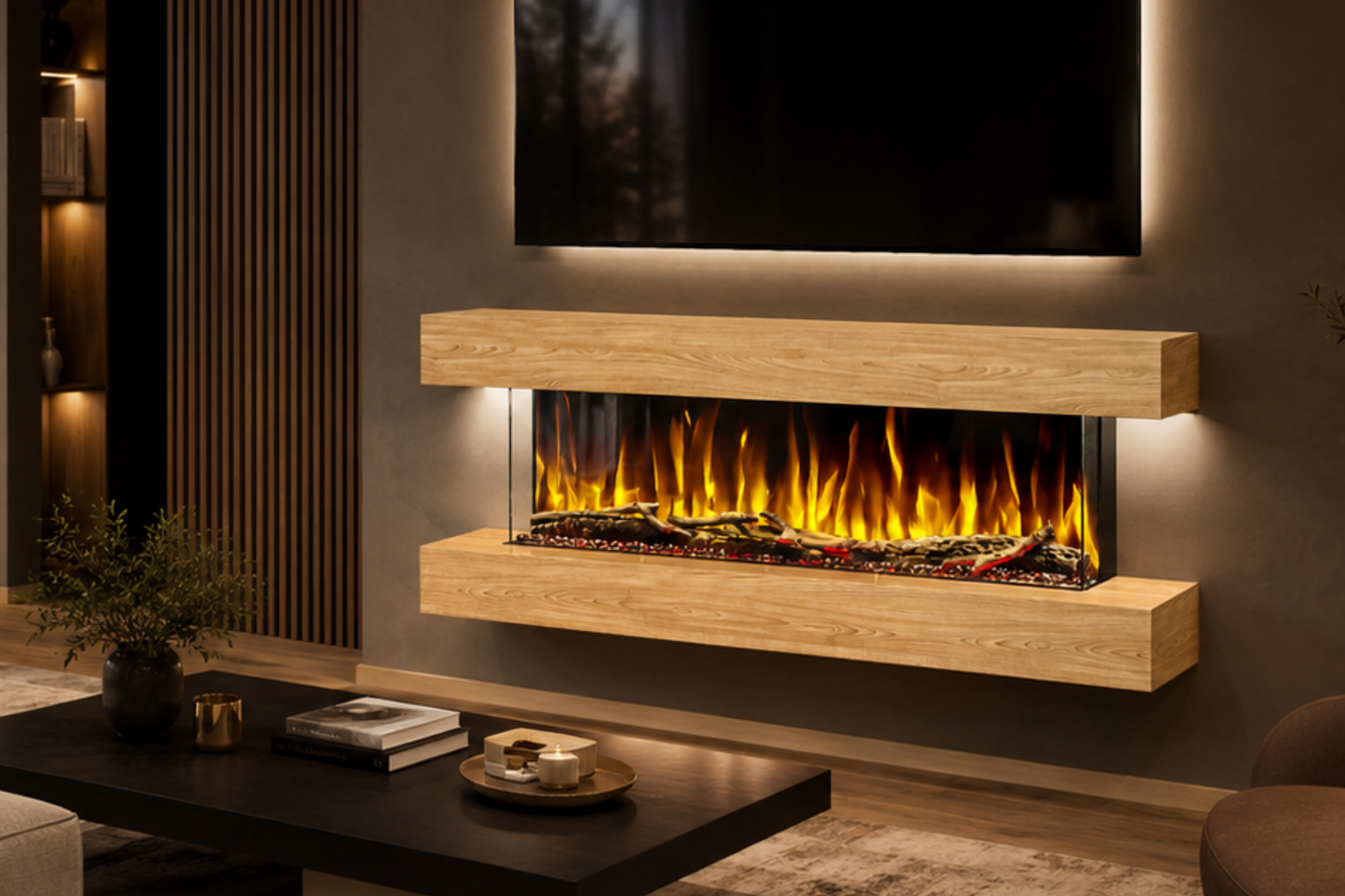 Evolution Fires - Studio 5 Oak Wall-Mounted Electric Fireplace
