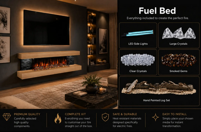 Evolution Fires - Vegas 72 - Wall-Mounted Electric Fireplace White Textured