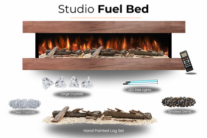 Evolution Fires - Studio 7 Walnut Wall-Mounted Electric Fireplace