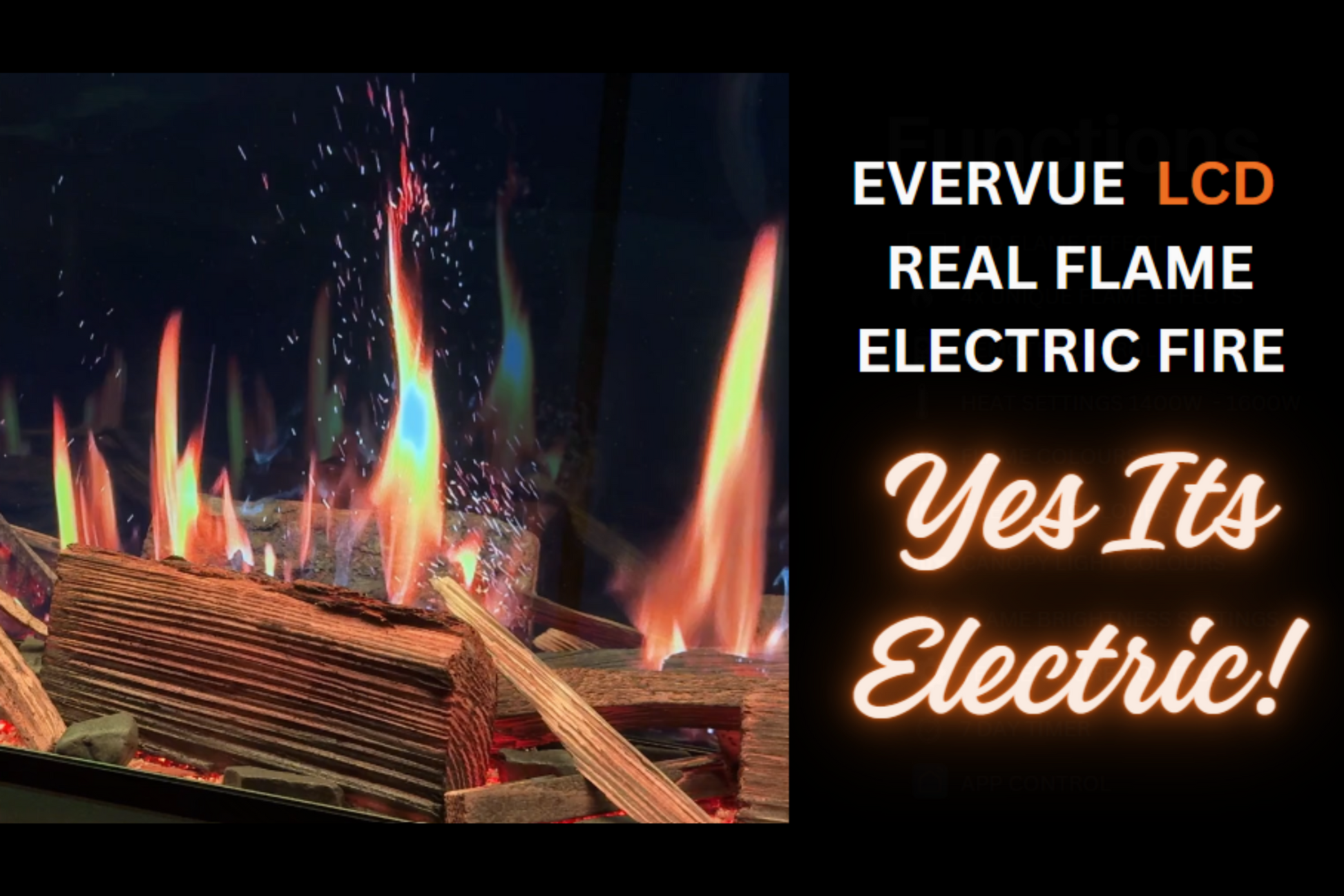 Evolution Fires Evervue 72 LCD Real Flame Electric Fireplace (APP Control)-Media Wall Fires-