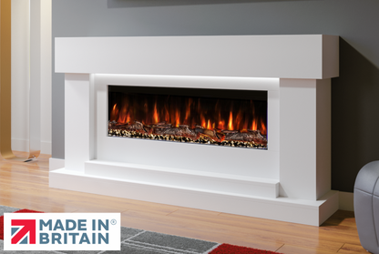 Evolution Fires Neon Electric Fireplace Suite (Cream)