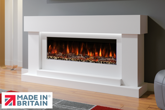 Evolution Fires Neon Electric Fireplace Suite (Cream)