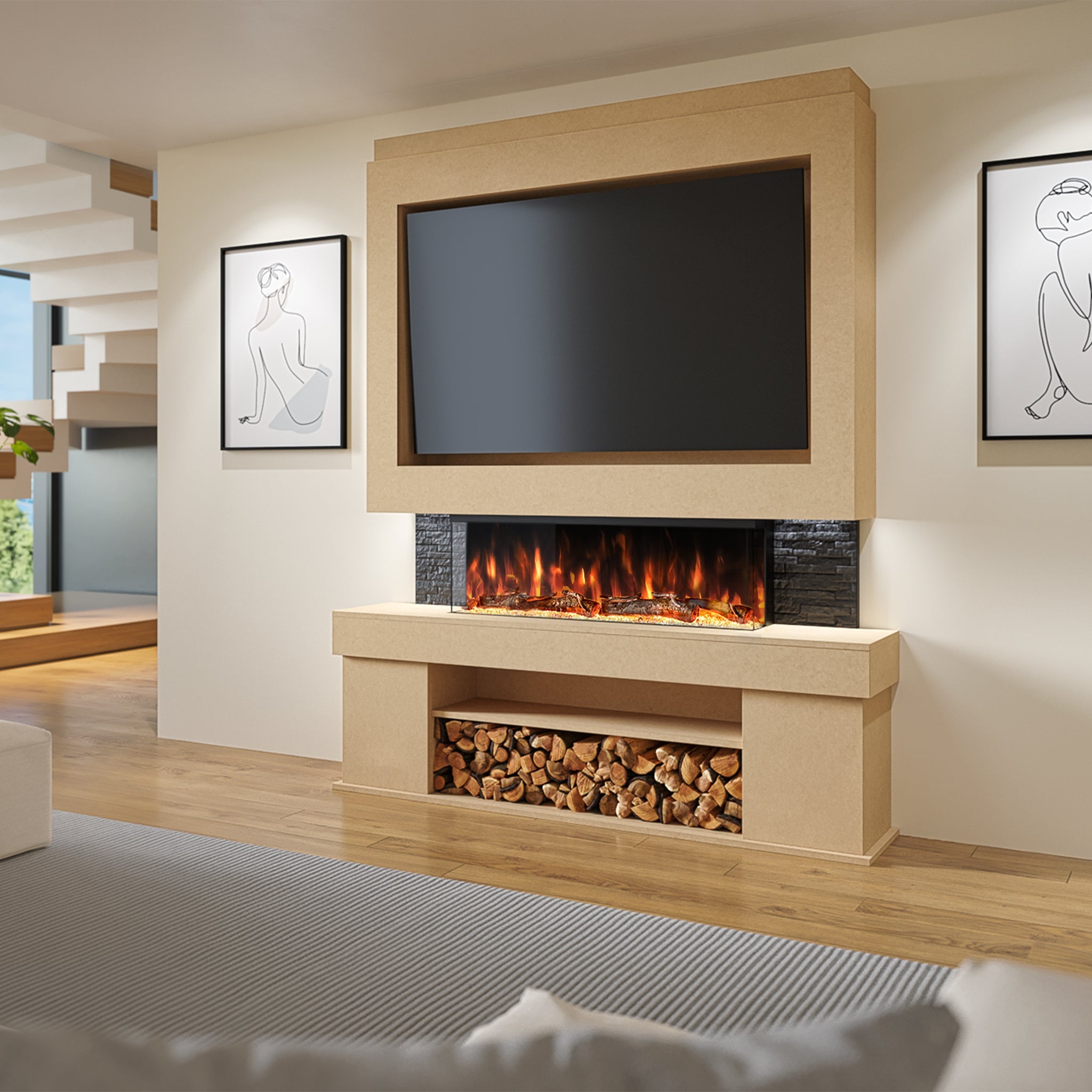 Pre-Built Media Wall - Find Your Dream Electric Fire & Media Wall Here
